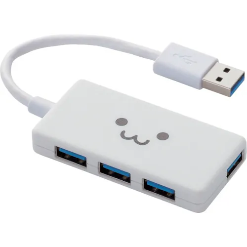 [停产] Elecom 4端口USB 3.0集线器紧凑型公交车电源白色