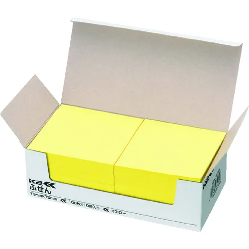 kokuyo粘性粘性<k2> 75 x 75黄色10卷K2 MAE-7575Y