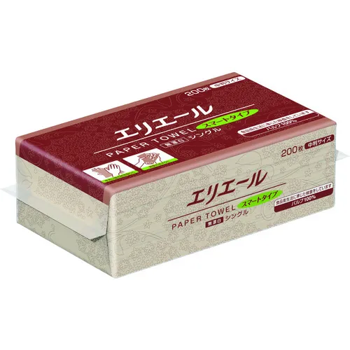 Elliere纸巾智能型非漂白单200件中等大小