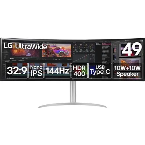 LG 49英寸超宽弯曲LCD显示器（5120 x 1440 / ips / hdmi x 2 / dp / typec（pd90w） / tilt / swivel）