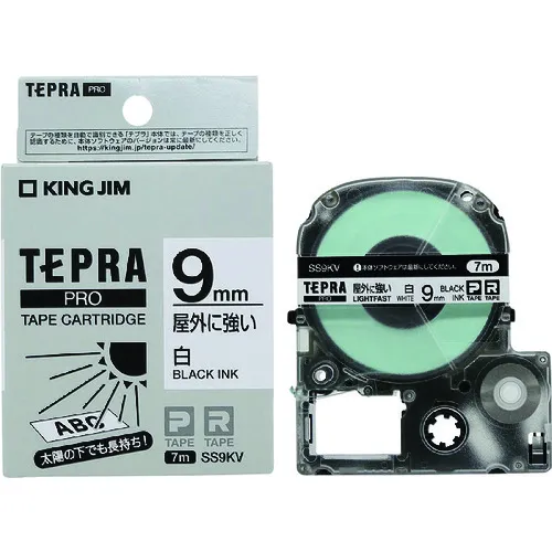 国王吉姆[funine]“ tepra”专业录像带9毫米室外标签/白色标签/黑色字母长度7m