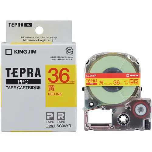 吉姆国王[fure]“ tepra”专业录像带36mm黄色标签/红色字母长度8m