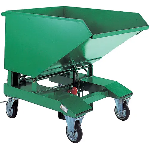 ＴＲＵＳＣＯ　廃棄物運搬車　スクラップ台車　油圧ジャッキ式　１２０Ｌ　均等荷重２００ｋｇ
