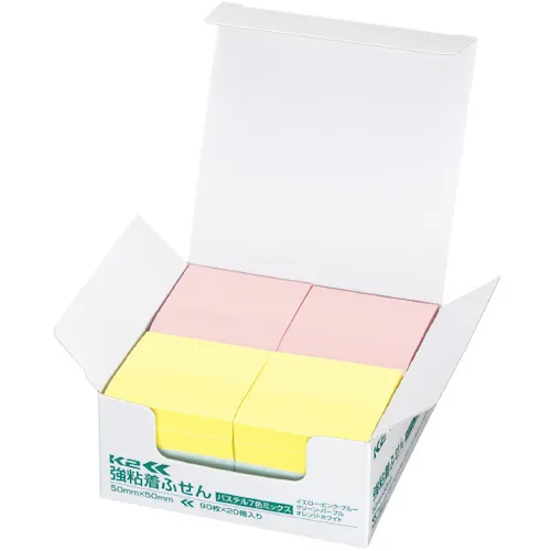 Kokuyo强胶粘纸贴纸K2 50 x 50 20柔和混合颜色K2 MAE KP5050x20