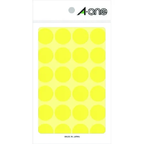 3M A-ONE（TM）颜色标签圆形20mmφ黄色（14张）