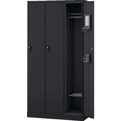 3个人的Naiki Locker GL类型门：黑色/身体：黑色