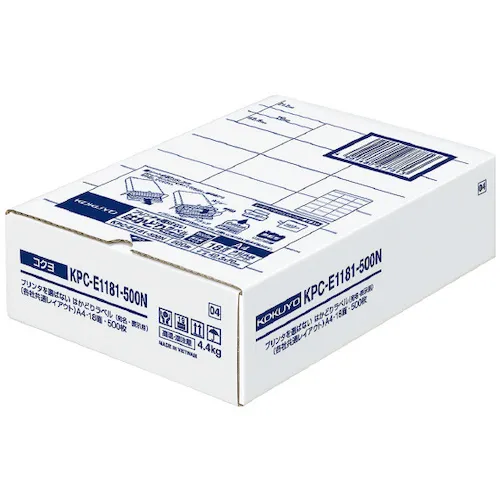 Kokuyo打印机友好的Hakadori标签18侧，500张，KPC-E1181-500