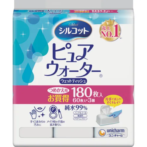 [停产] Unicharm Silcot纯水湿组织，60个补充x 3件