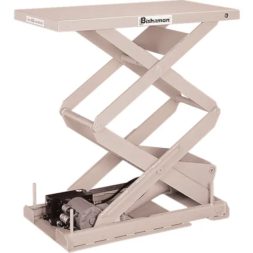 Bishamon Table Lift Chibi-chan系列脚开关均匀负载500kg举重高度1170mm桌子尺寸518 x 1010mm单相100V